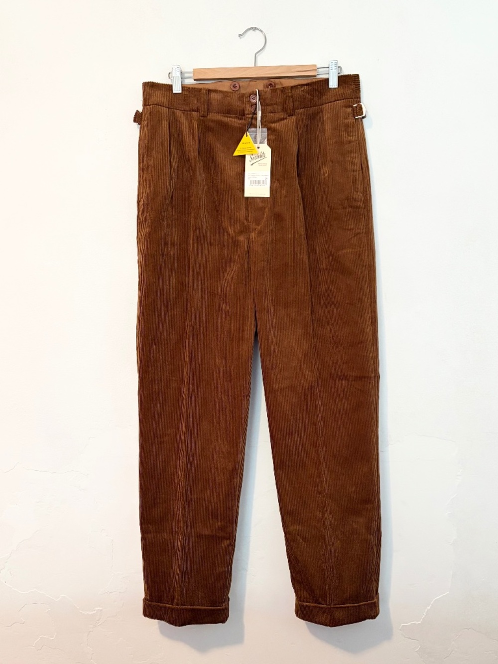 Revival Socialite Vintage-Style Edward Corduroy Pants sz 34 Chestnut Brown NWT